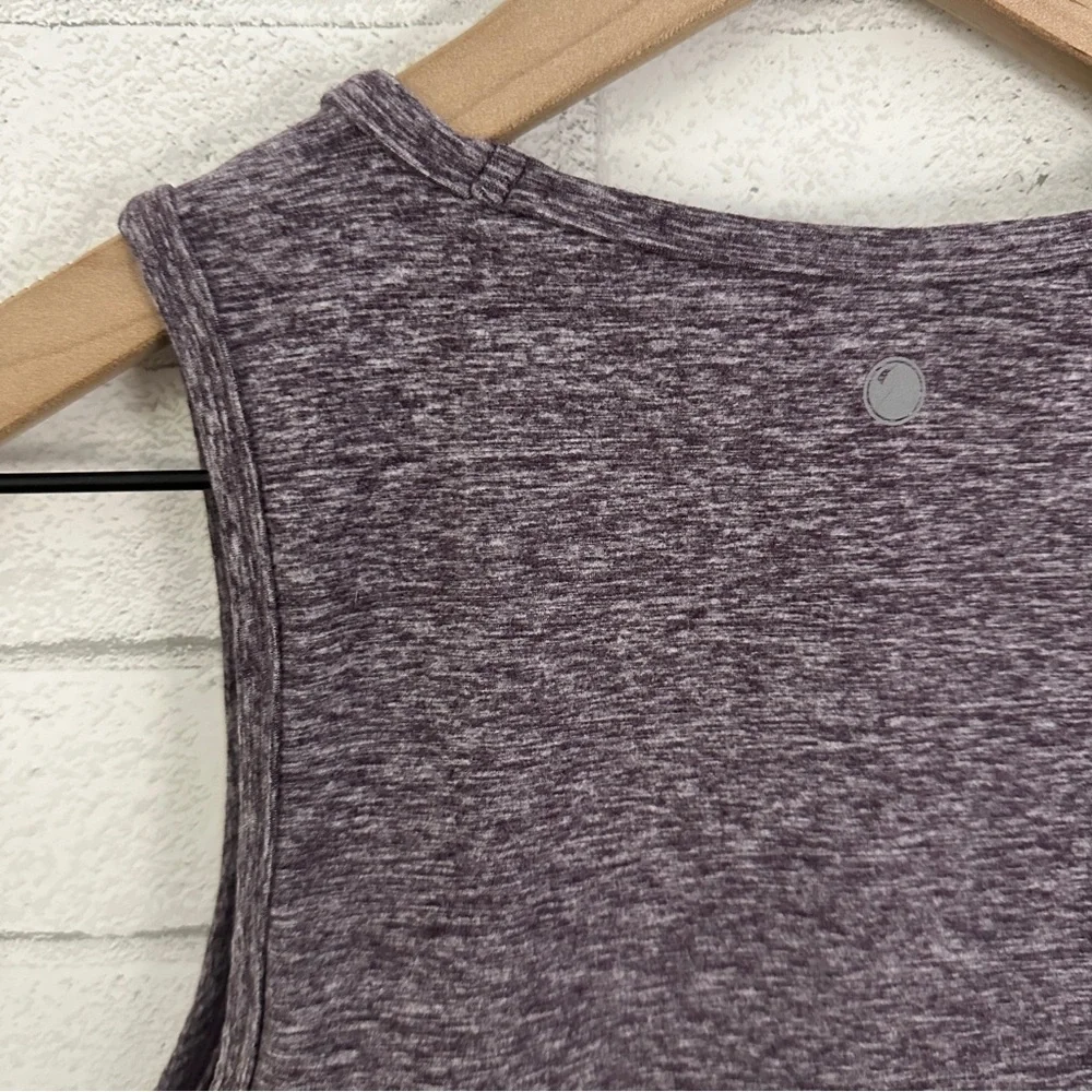 YOGALICIOUS LUX Heathered Maroon Twisted Front Bra Crop Top - Picture 6 of 7